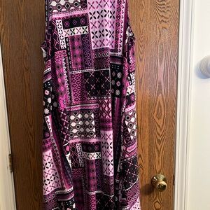 Bobbie Brooks Pink and Black Patterned Dress